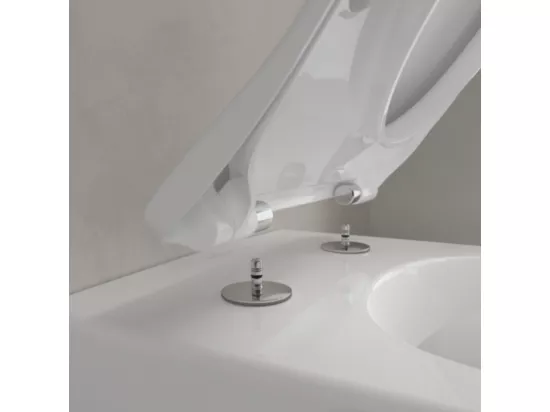 Pack WC sans bride VILLEROY ET BOCH Subway 2.0 avec abattant frein de chute + bâti Viconnect PRO + plaque noir mat