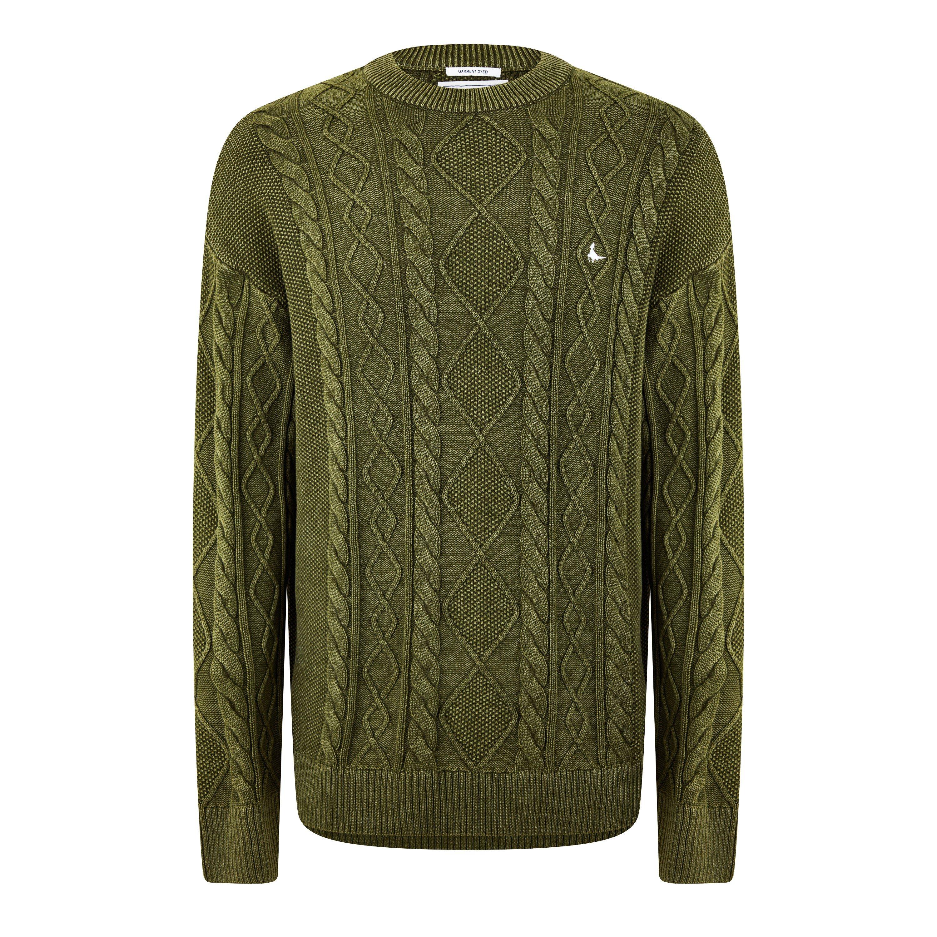 Jack Wills JW Acid Wash Cable Knit Jumper