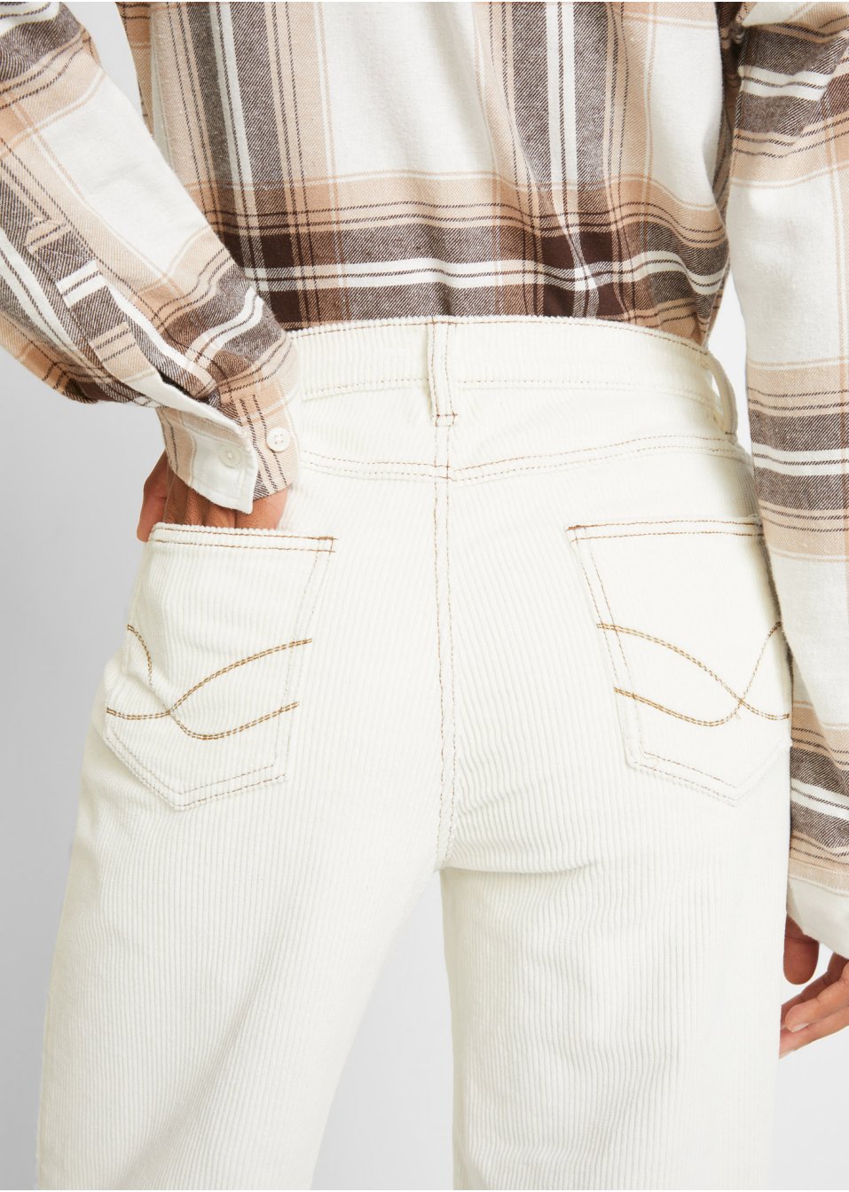 Pantalon en velours côtelé extensible, Wide
