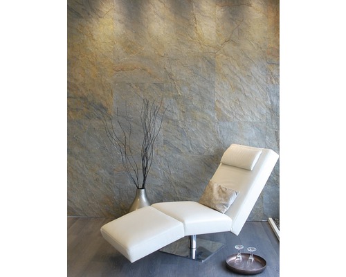 Echte steen mica schist SlateLite flinterdun 1,5 mm Burning Forest 61x122 cm