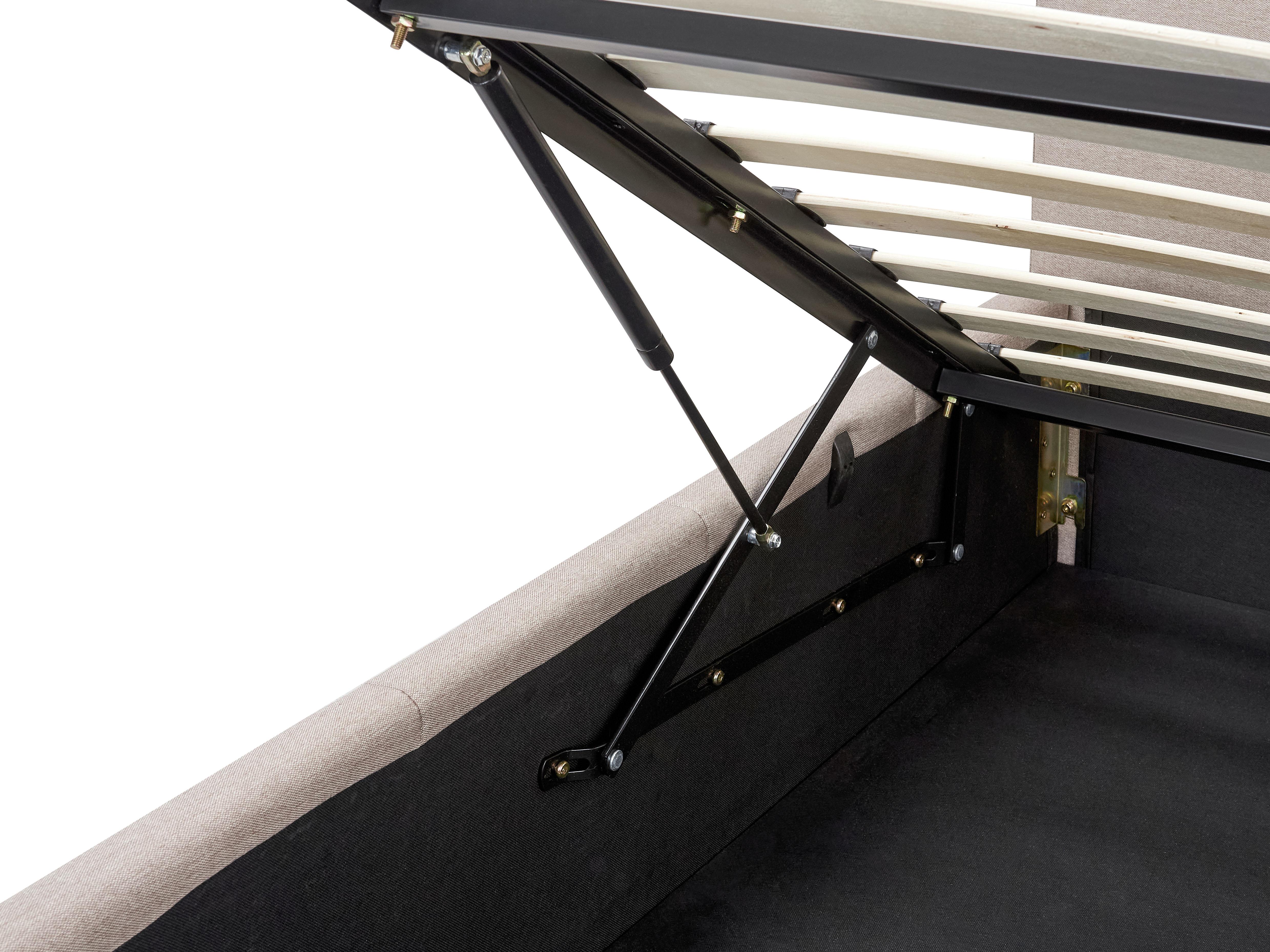 Bed met opbergruimte Stof CASTELNAVET 180 x 200 cm Taupe