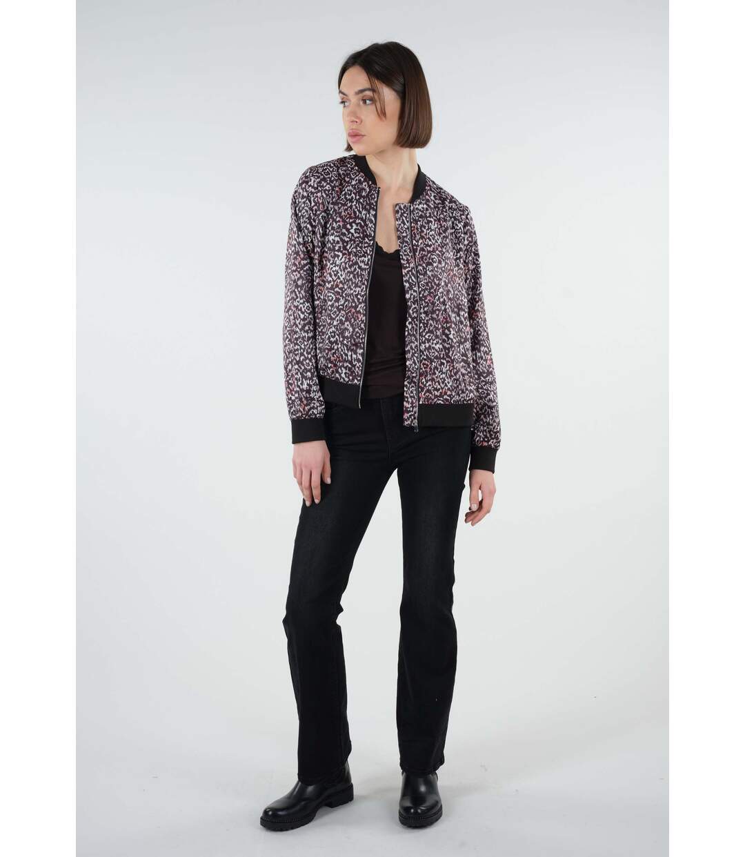 Blouson teddy motif animalier NUNA