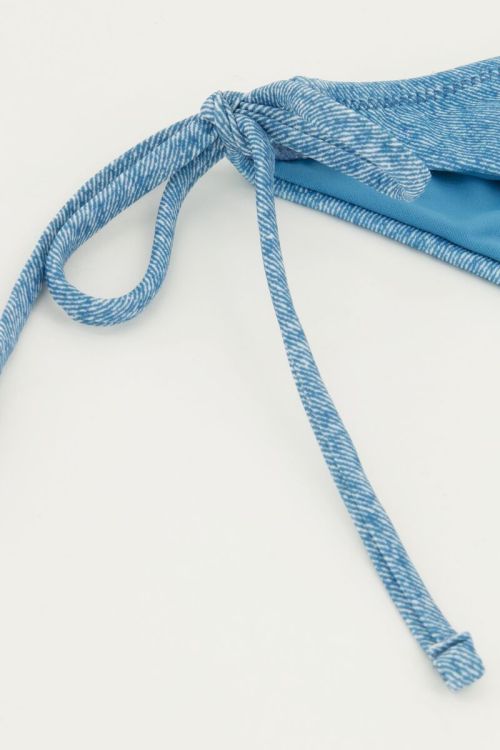 Blauwe denim bikini set triangel