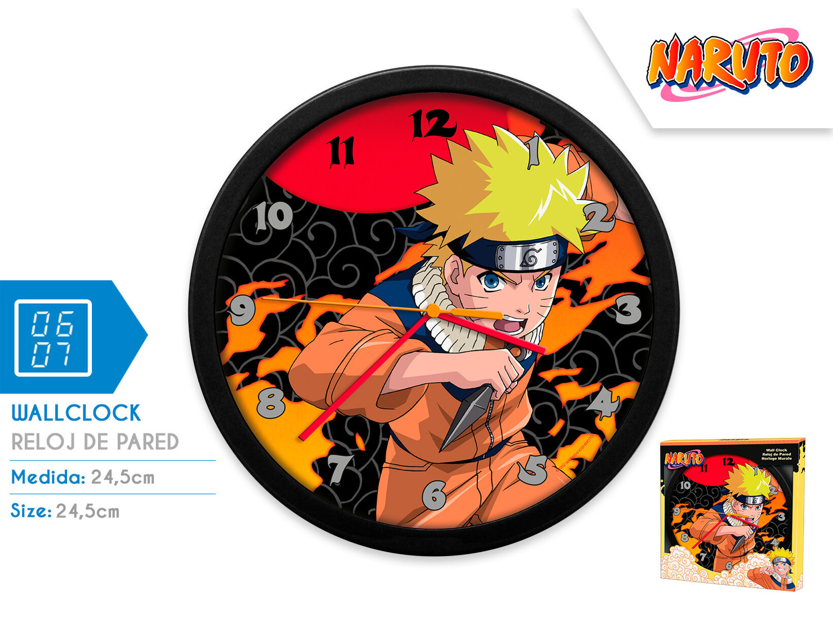 RELÃGIO DE PAREDE NARUTO
