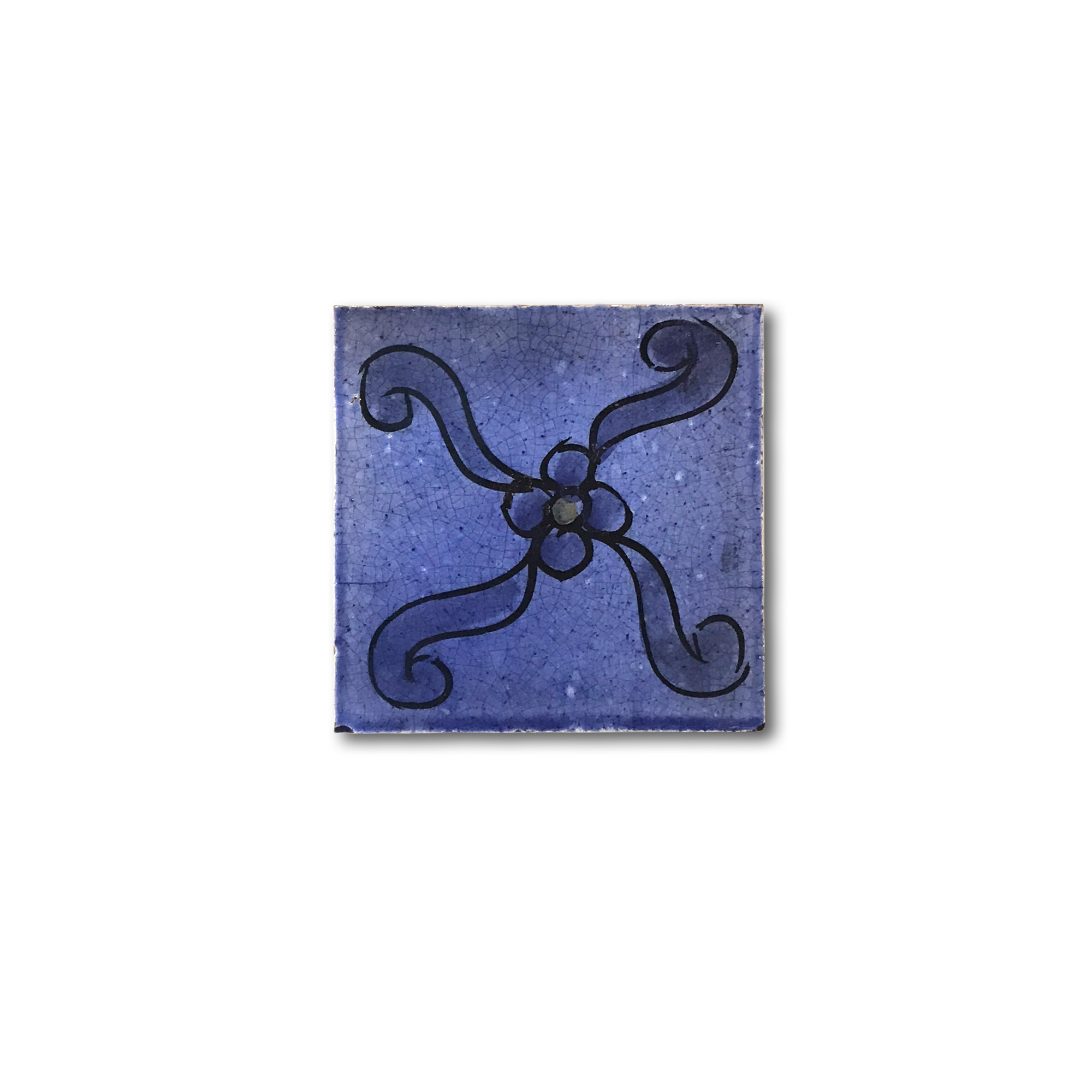 Kachel 'Bleu majorelle' Craquelé, blau, T 10 cm, B 10 cm, H 1 cm von fischer's lagerhaus