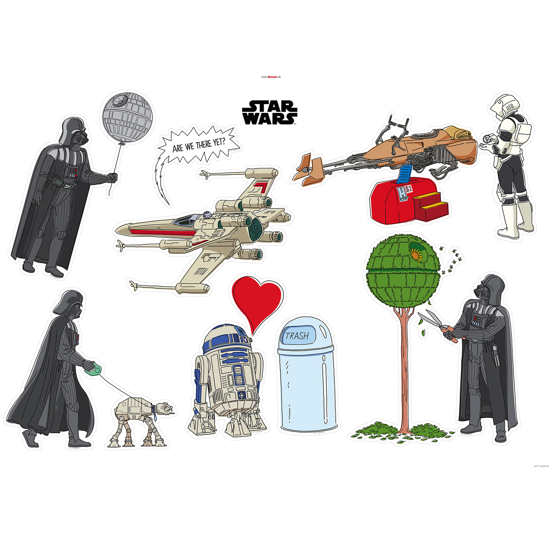 Wandtattoo STAR WARS TREATMENT - bunt - 100x70 cm