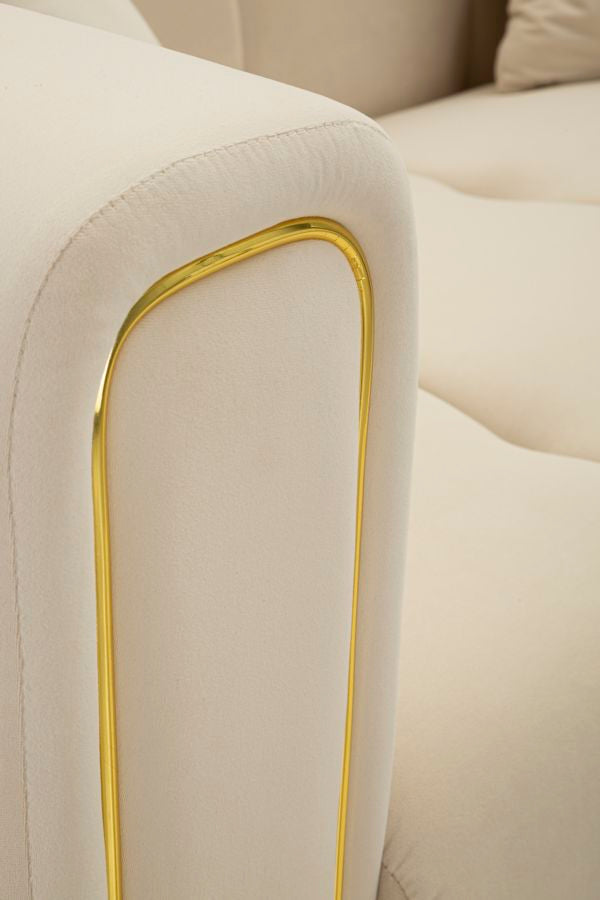 Mauro Ferretti Alma Sofa 2 plaatsen in metaal en fluwelen rÃ¨me