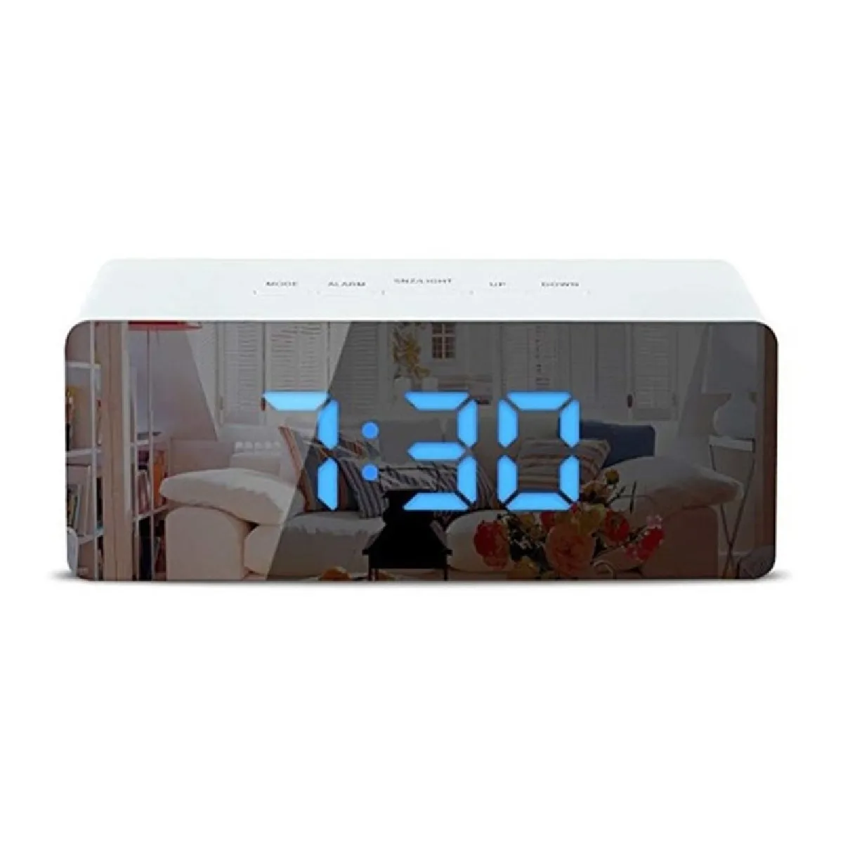 Wewoo Réveil LED Miroir - Bleu