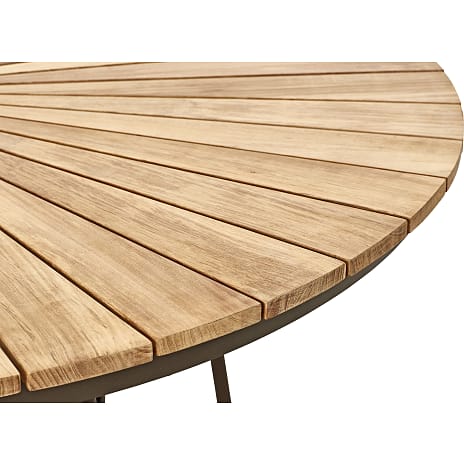 Kerteminde teak havebord Ø130 cm, mocca stel