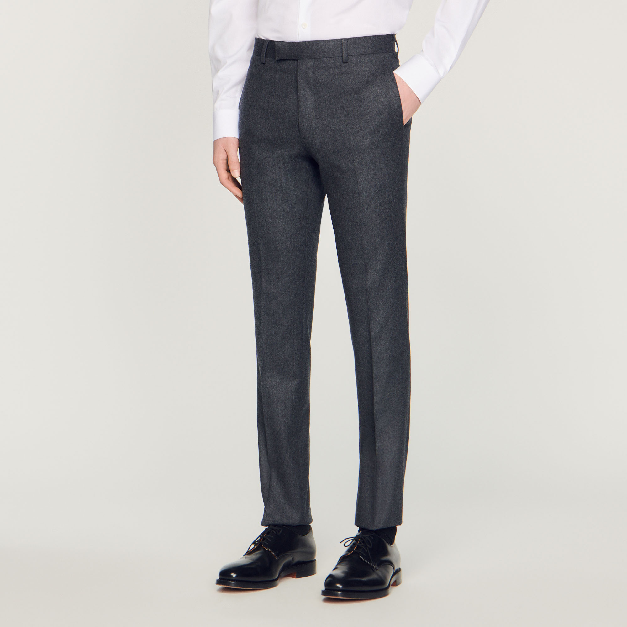 Pantalon de costume en flanelle