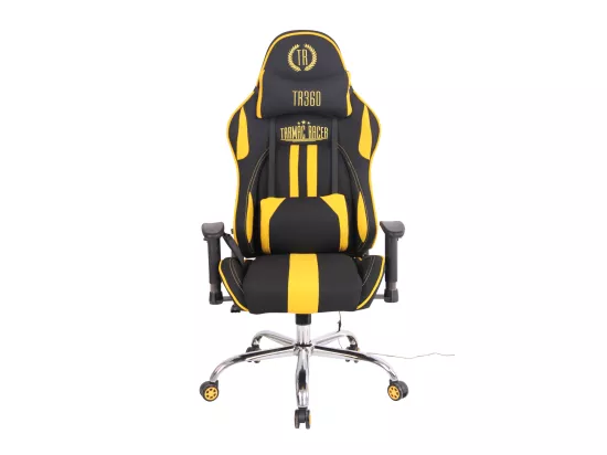 Chaise de bureau - Tissu & Métal chromé - Noir / Jaune - Limit XM