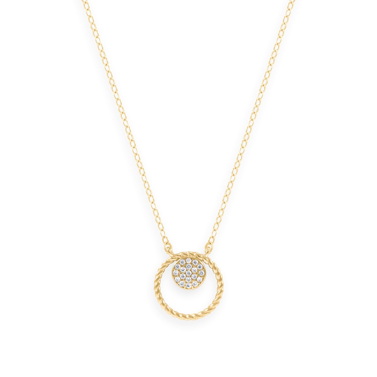 Collier plaqué or avec oxydes de zirconium