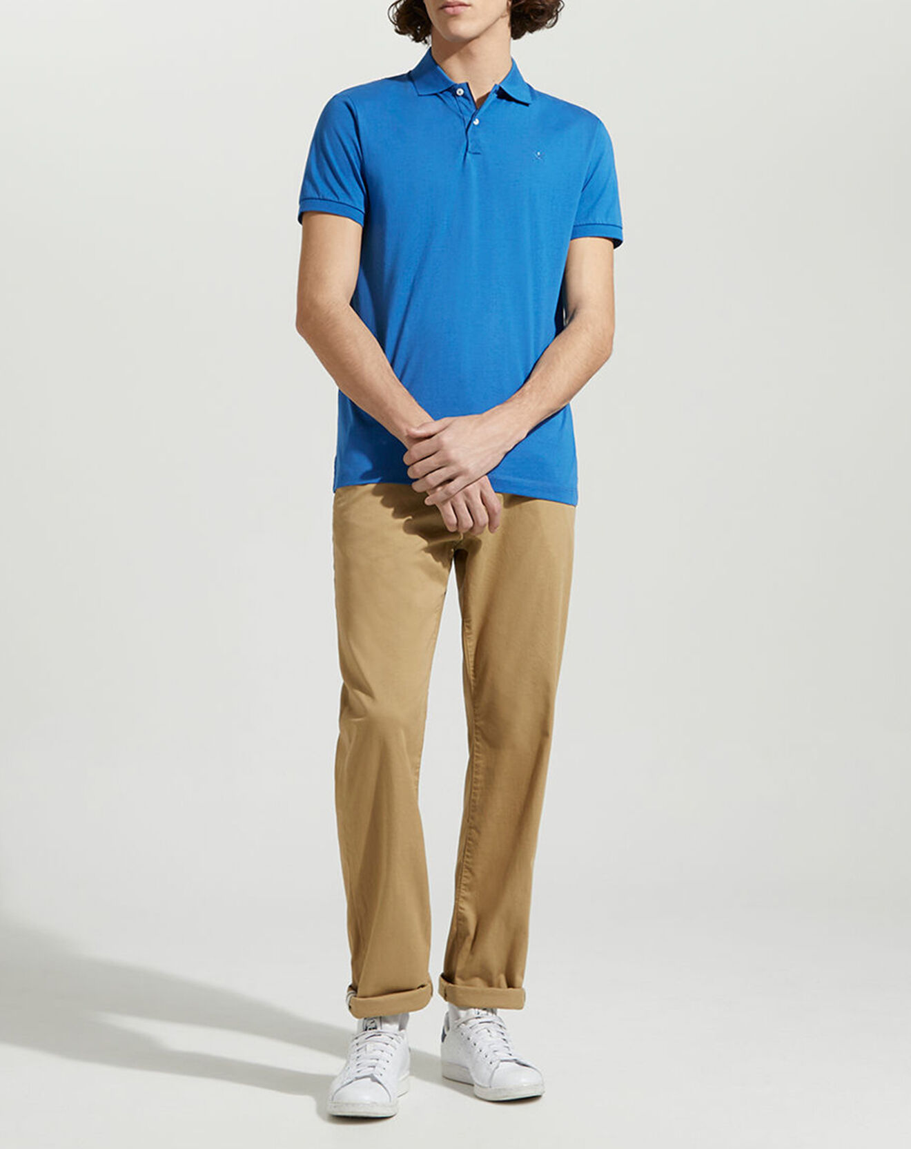 Hackett London Polo en Jersey Regular Fit uni Smart bleu moyen