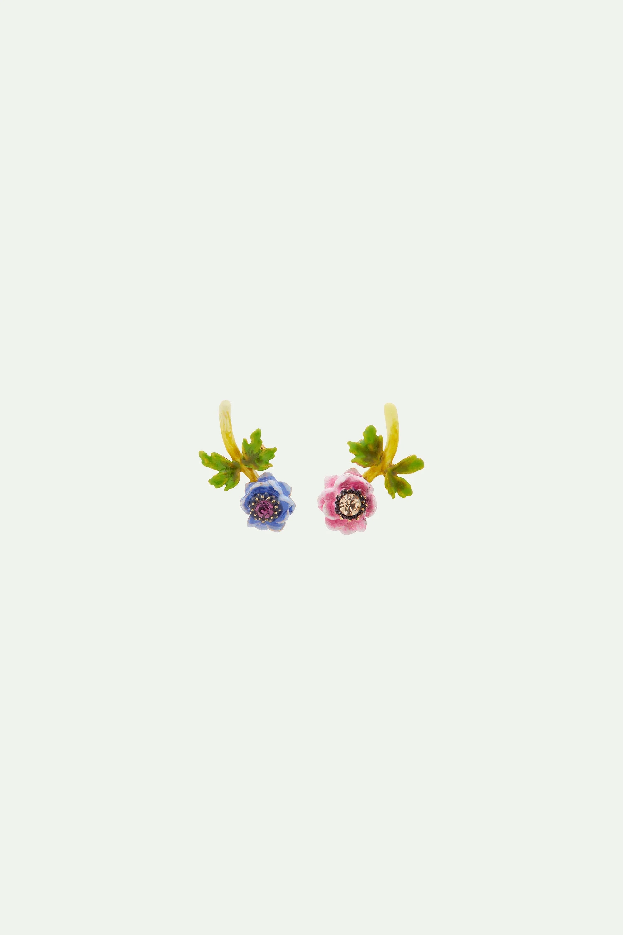 Boucles d'oreilles asymétriques anémones | Violet
