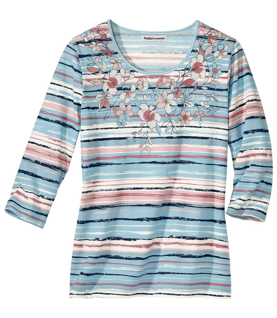 Tee-shirt Rayé Collier de Fleurs
