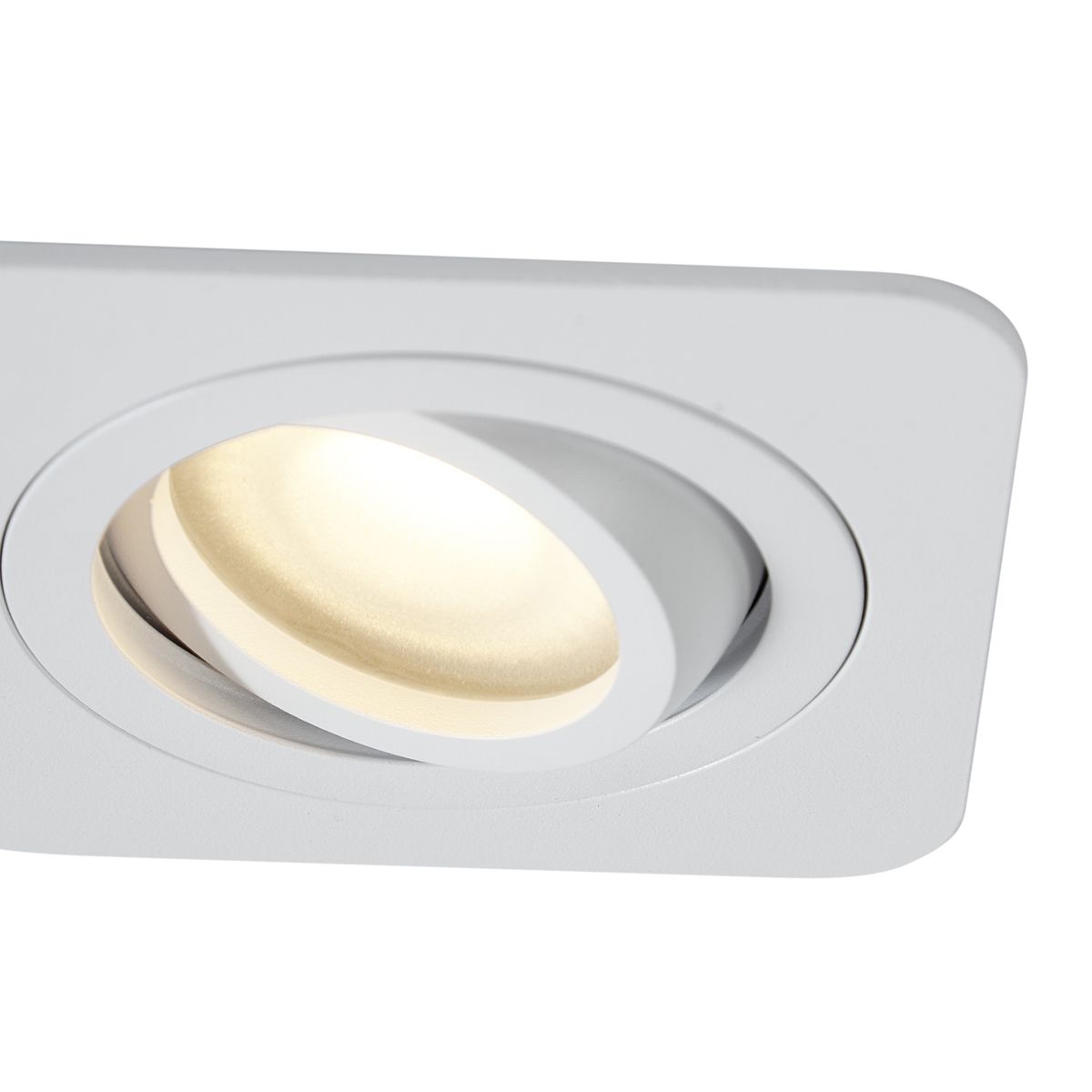 Afgeronde inbouwspot wit GU10 50mm draai- en kantelbaar IP44 - Alberto