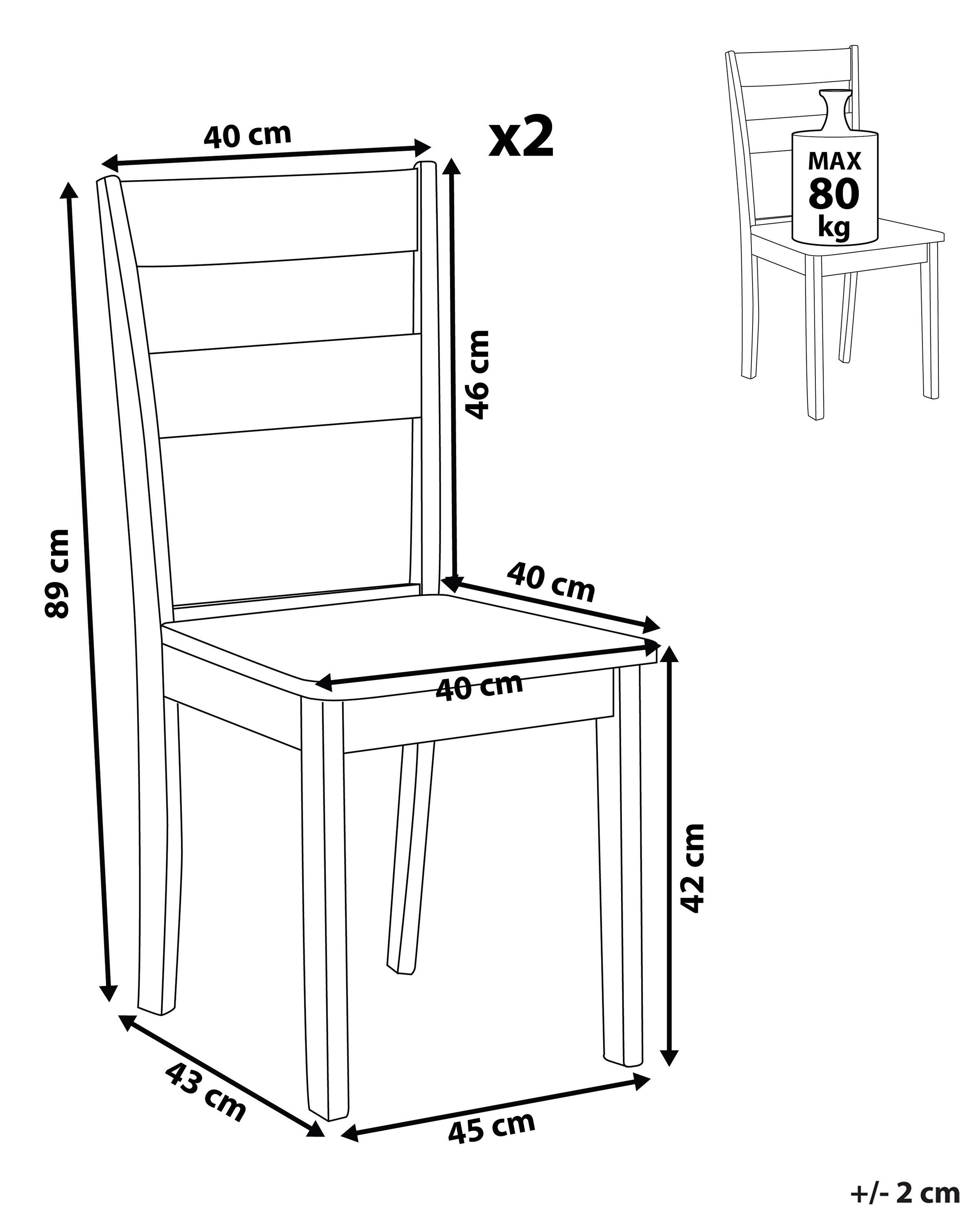 Set van 2 eetkamerstoelen GEORGIA Hout Zwart