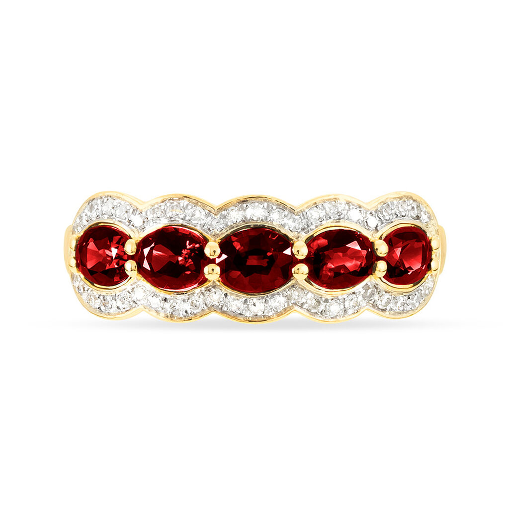 Bague Margaux Or Jaune Grenat Et Diamant