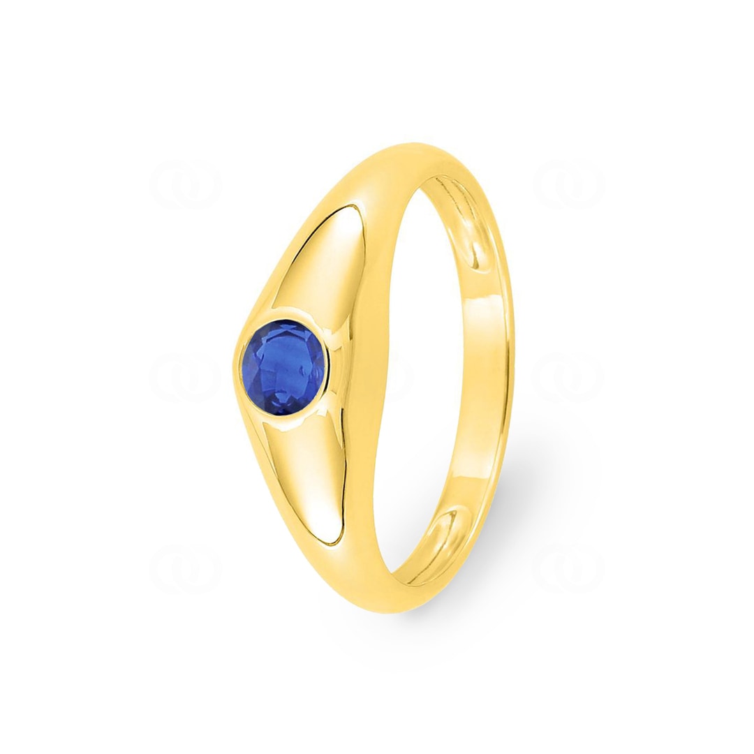 Damenring 750/18 K Gelbgold mit Saphir