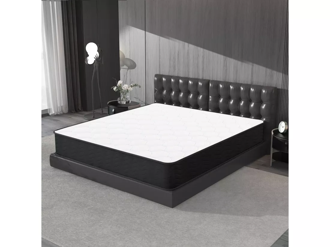 Matelas 140x190 cm à Ressort - Épaisseur 20cm - Matelas à Ressort avec Mousse de Mémoire de Forme - zones de confort adaptative