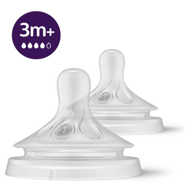 Lot de 2 Tétines Natural 3 Mois + - AVENT