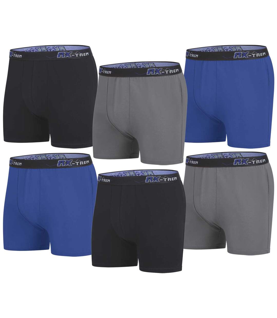 Lot de 6 Boxers Stretch Unis RX-Trem