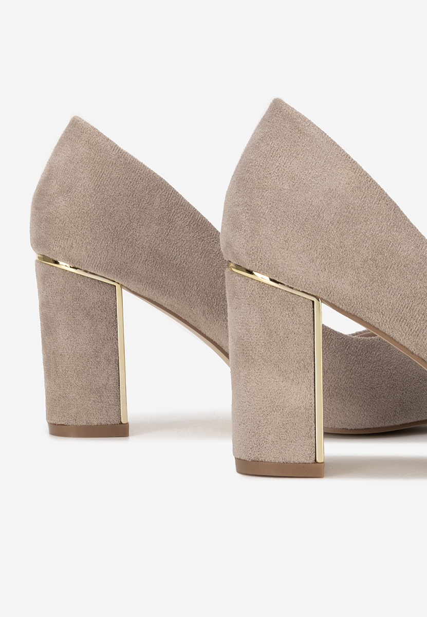 Chaussures à talon épais beige Evadoria