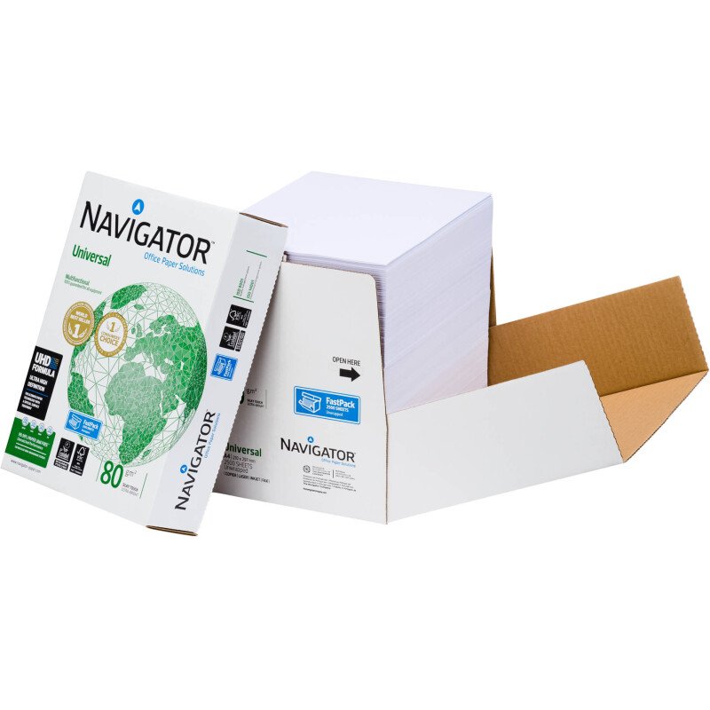 Papier A4 blanc 80 g Navigator Universal - Boîte de 2500 feuilles