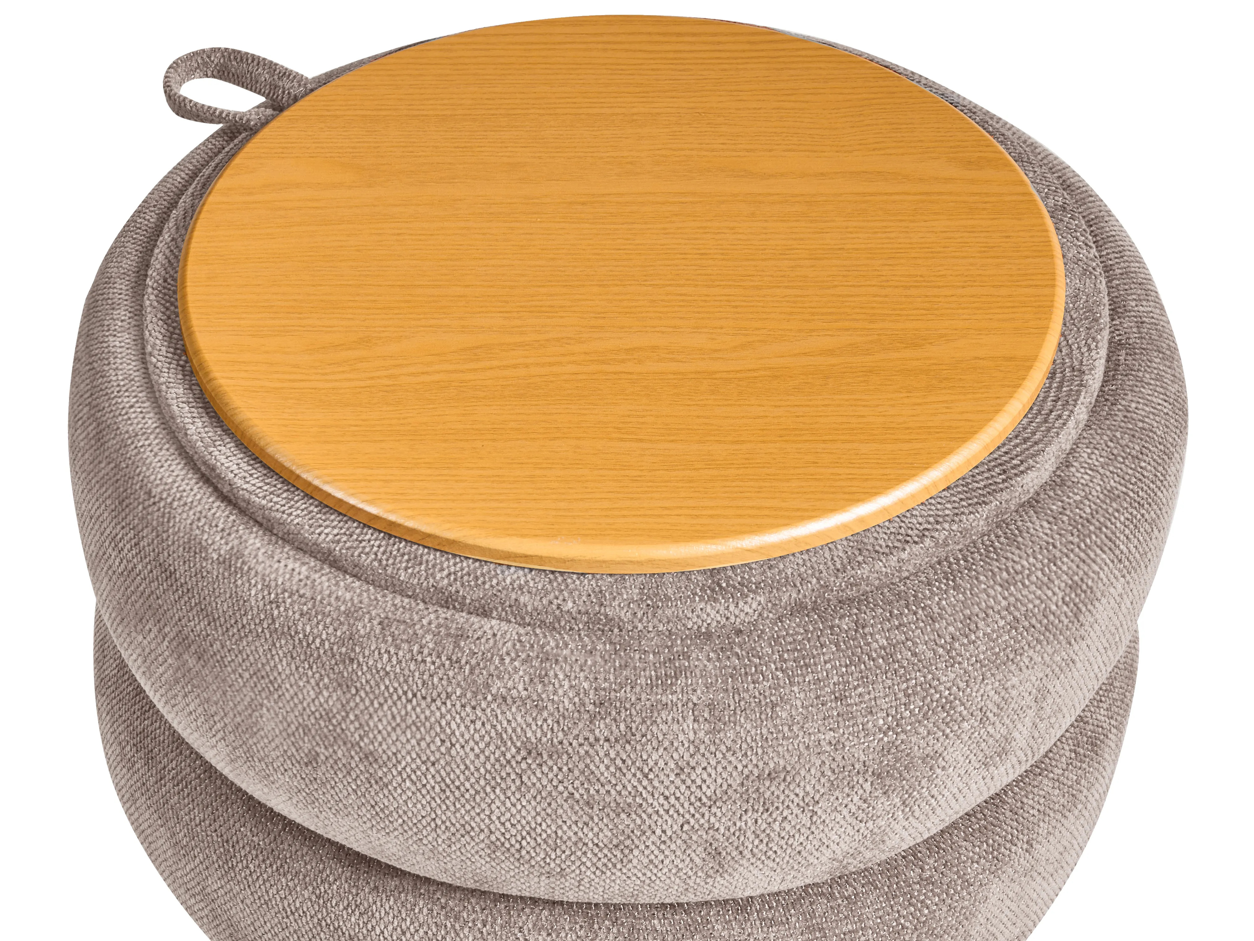Poef met opbergruimte HAWLEY Chenille Taupe