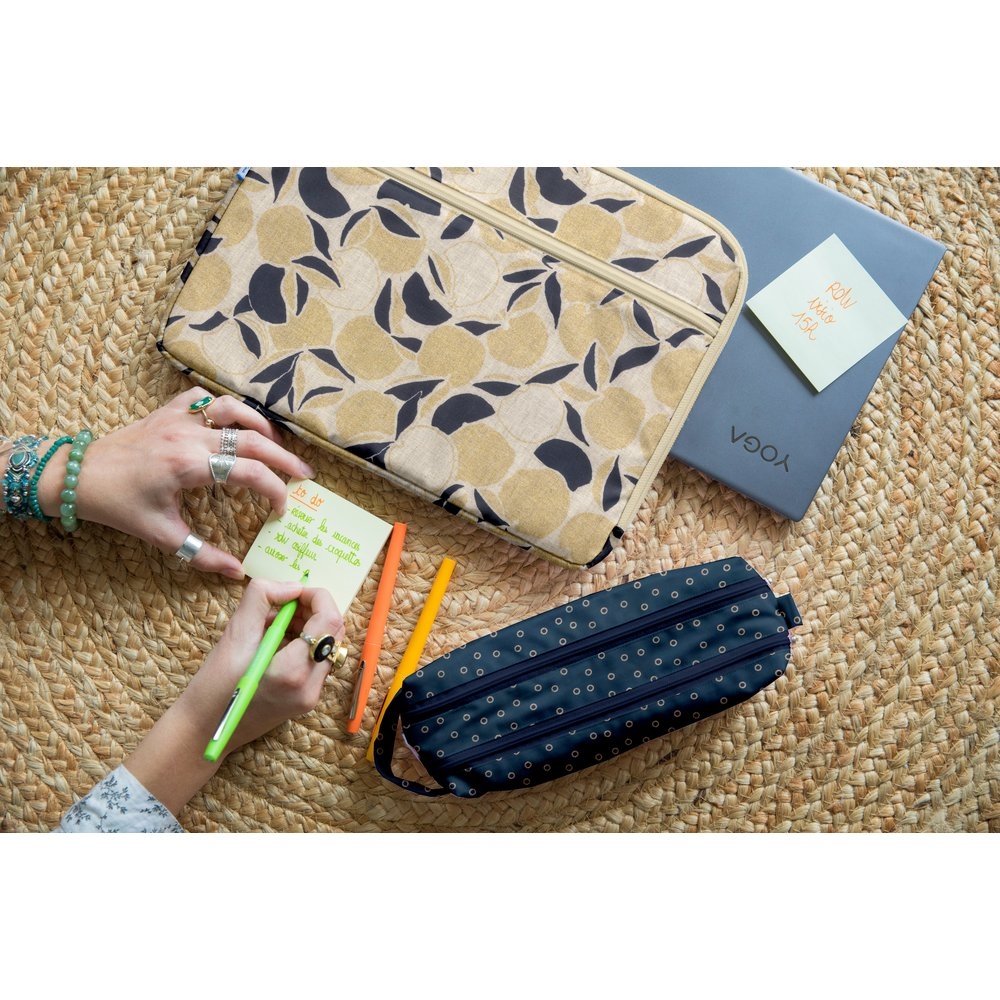 Pochette Ordinateur 13 Pouces Citrons Dorés