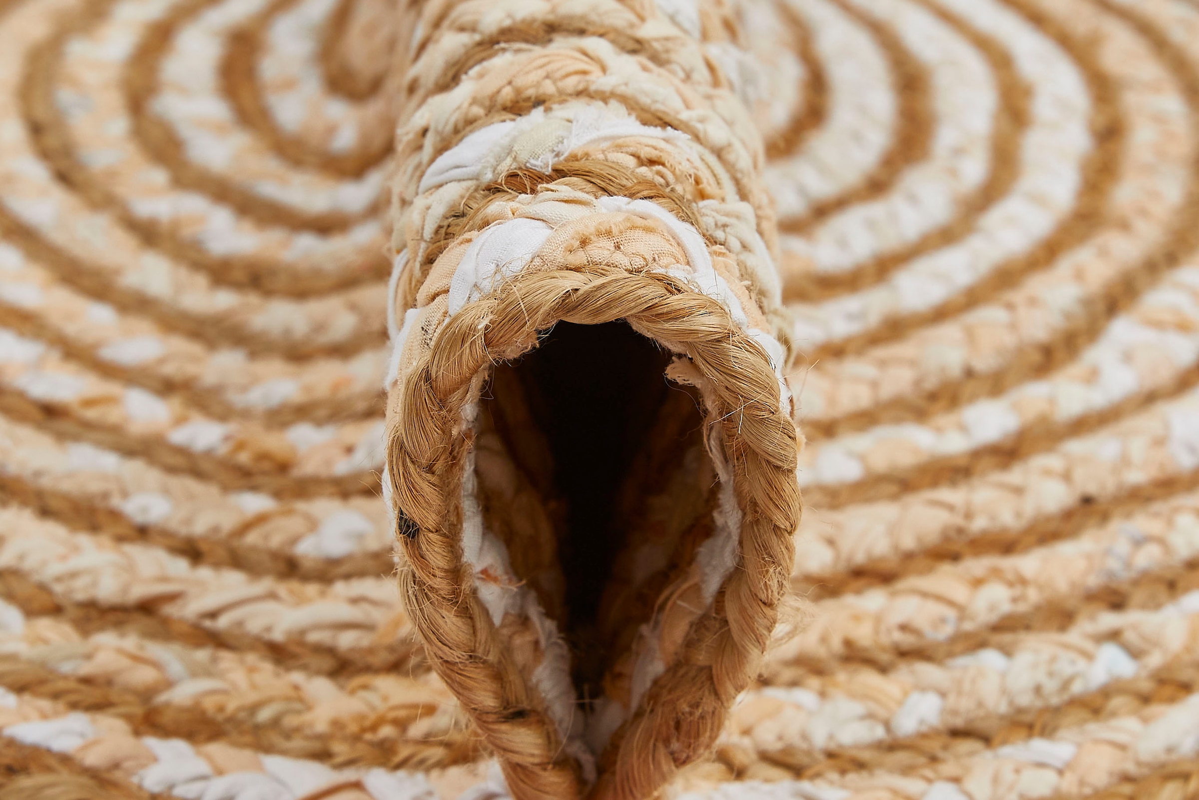 Barbara Becker Teppich »Ethno« rund 4 mm Höhe Flachgewebe, handgeflochten, Ø 80 cm, aus Jute & recycelte Baumwolle