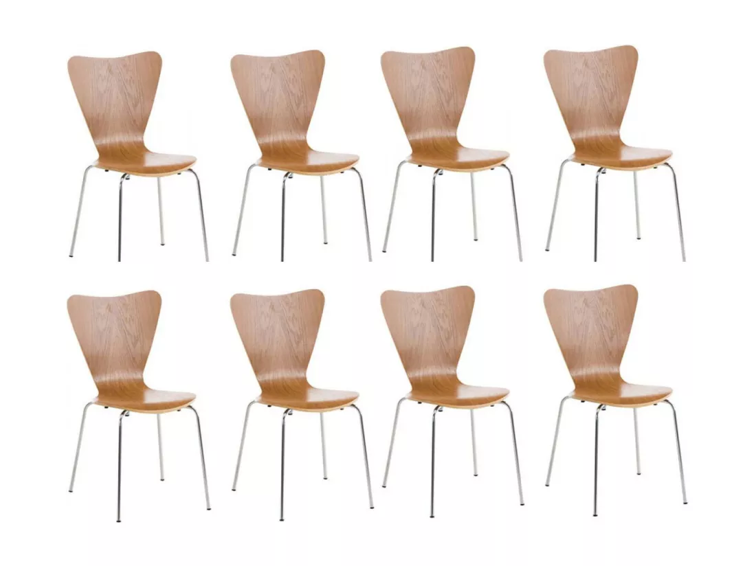 Lot de 8 Chaise de conférence - Bois & Antique - Chêne - Calisto