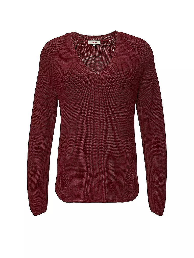 S.OLIVER Pullover  dunkelrot