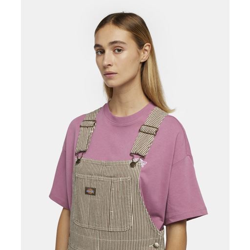 Dickies Denim Classic Hickory Stripe Overalls, Mushroom, XS