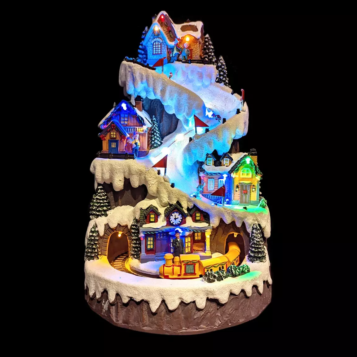 Scène de vie illuminée et musicale Grand slalom