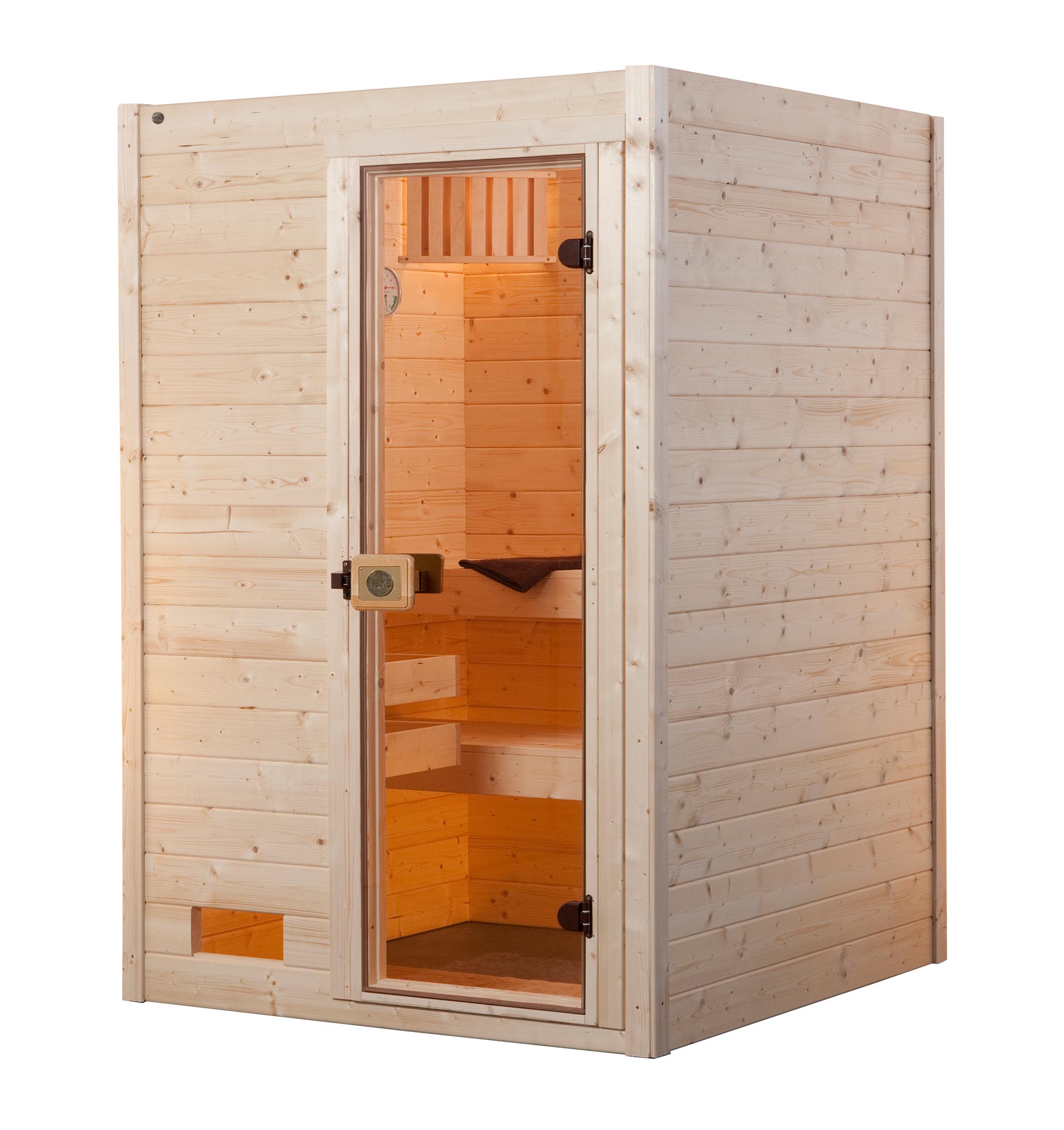 weka Massivholz-Sauna VALIDAGr. 1 Sparset 4,5 kW OS inkl. digitaler Steuerung, Glastür