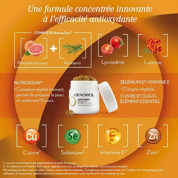 Oenobiol Sun Expert Preparação Solar Acelerada - Pacote com 2 x 15 cápsulas