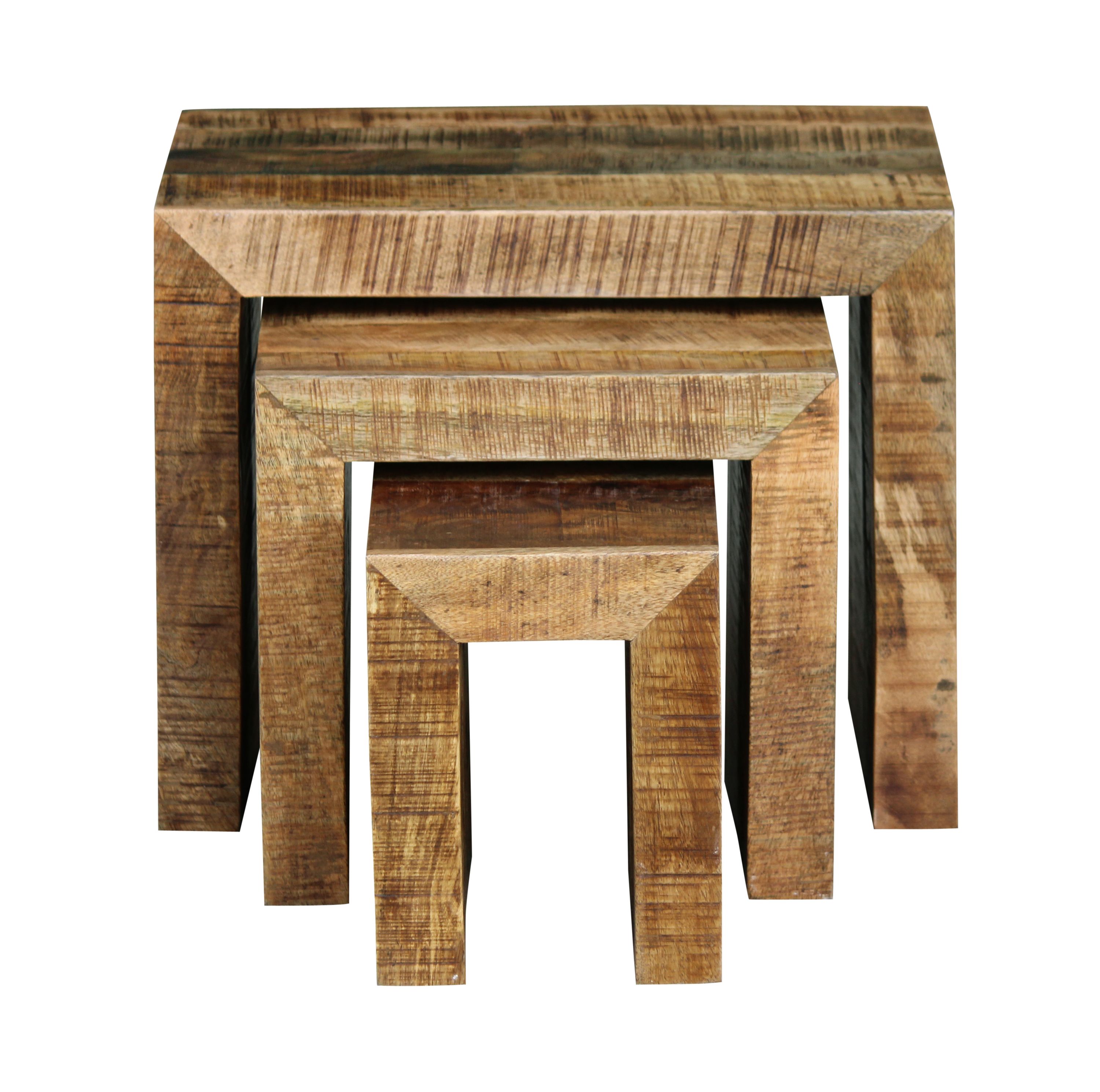 Beistelltisch Holz Vintage NATHAN 3-teilig