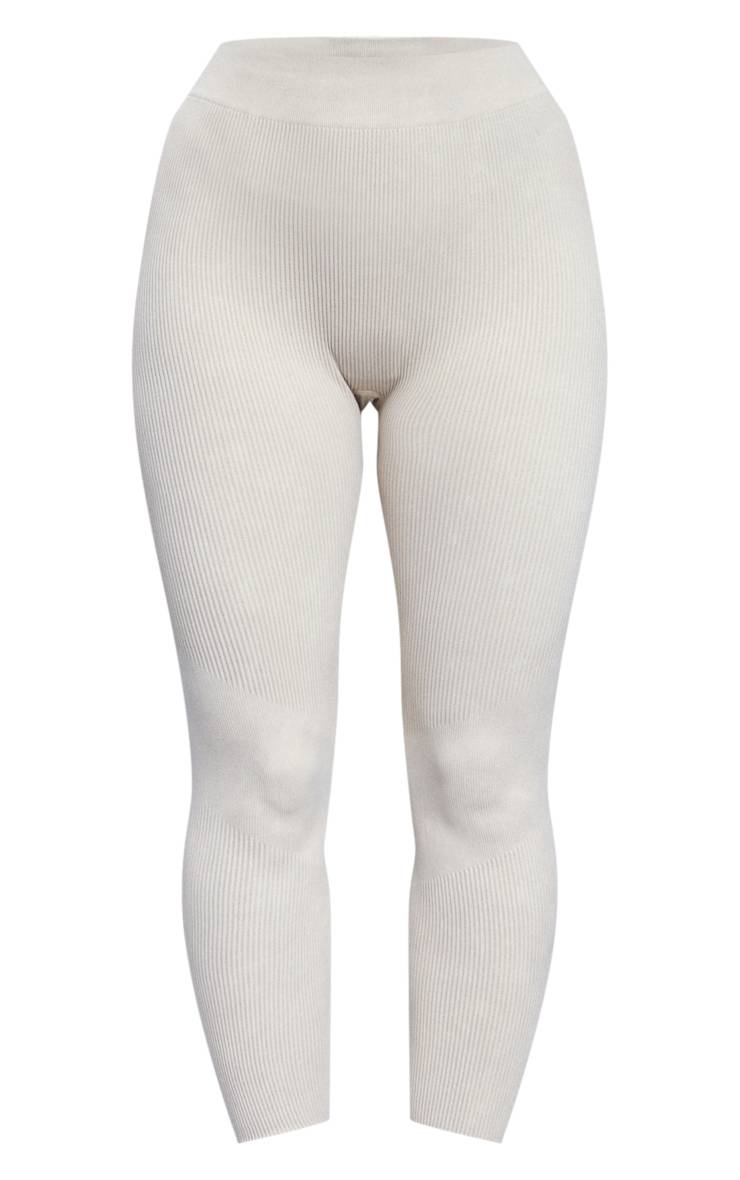 Avoine Legging De Sport Côtelé Sans Couture Taille Haute Effet Délavé Acide