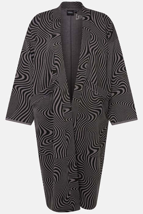 Loungewear-Langjacke, Oversized, offene Form, kuschelweich