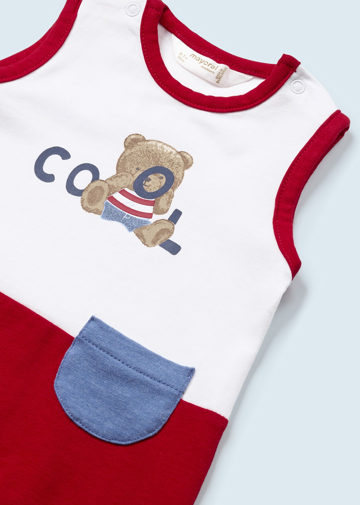 Conjunto de 2 pijamas curtos de algodão sustentável para recém-nascidos.