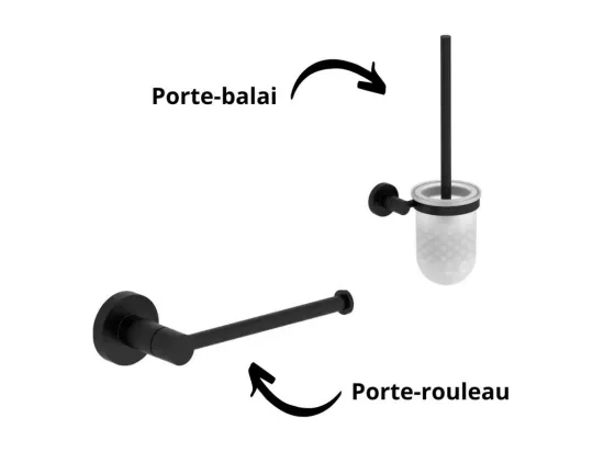 Pack WC suspendu sans bride JACOB DELAFON Struktura+ bâti-support + plaque Noir brillant/Noir mat + accessoires
