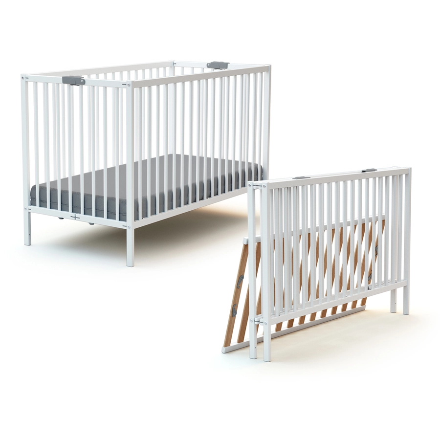 WEBABY Babybett klappbar weiß 60 x 120 cm