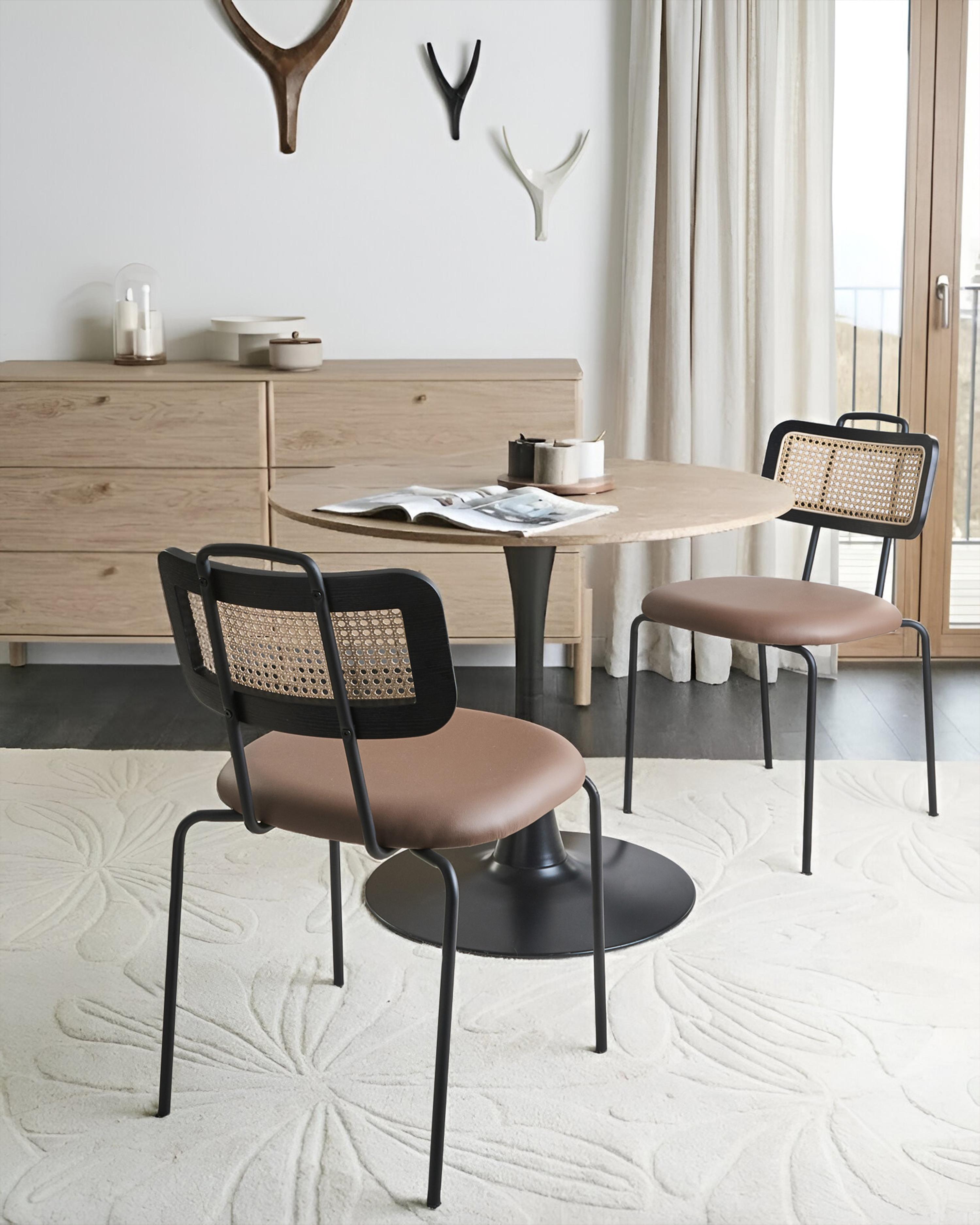Set van 2 eetkamerstoelen ADELANTO Bruin