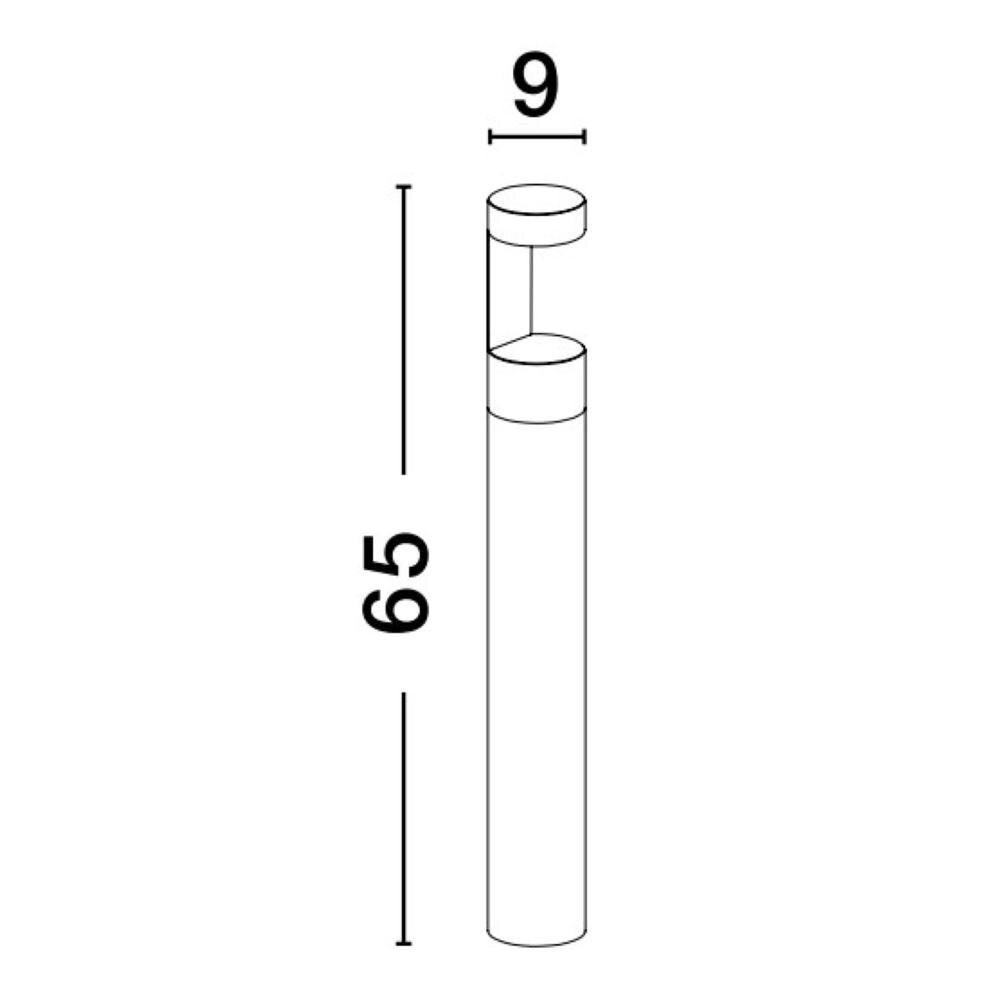 LED-padverlichting Tala in zwart 9W 630lm IP54 650mm