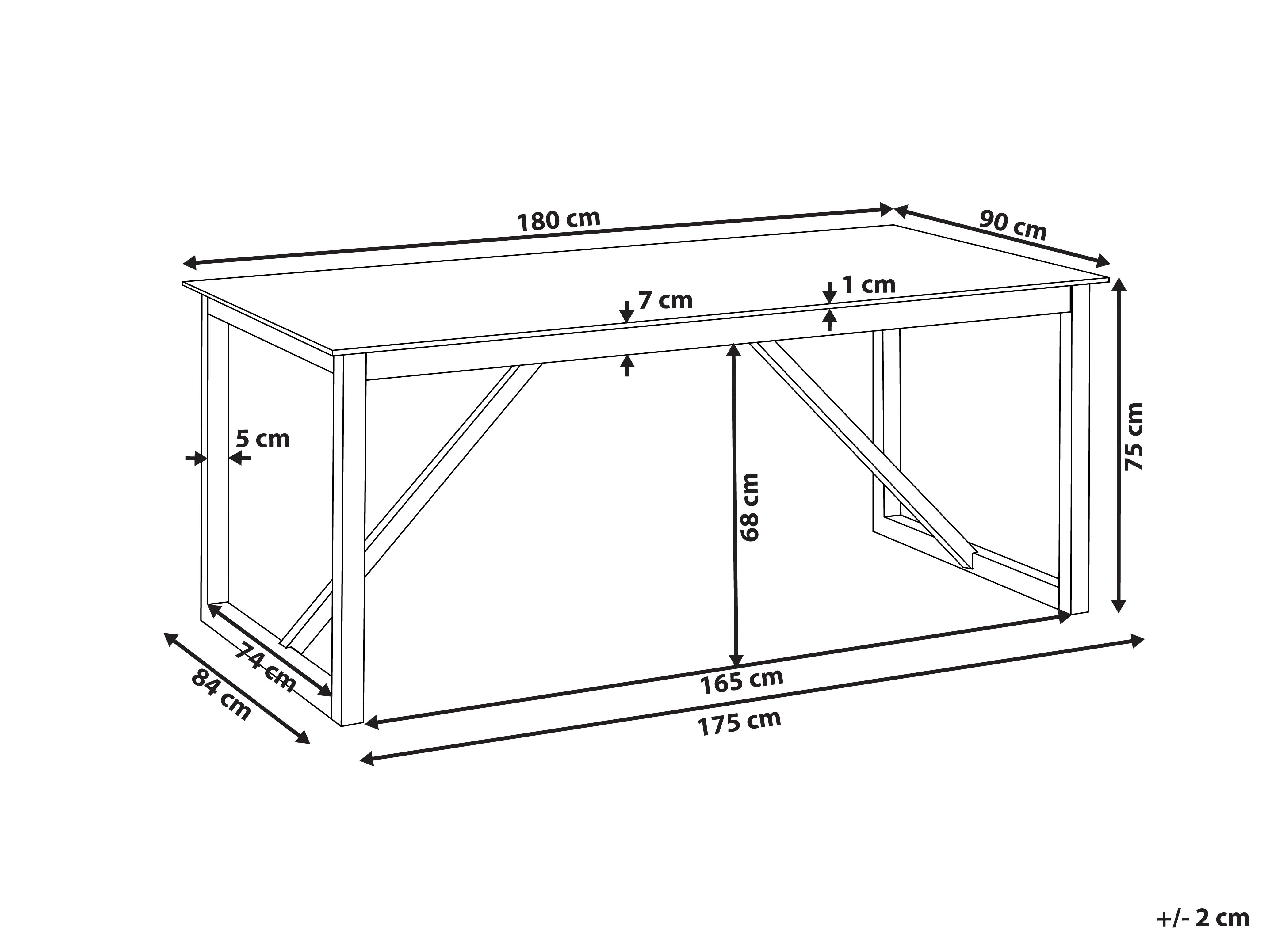 Tuin eettafel NOTTERI 180 cm 90 cm Beton Grijs