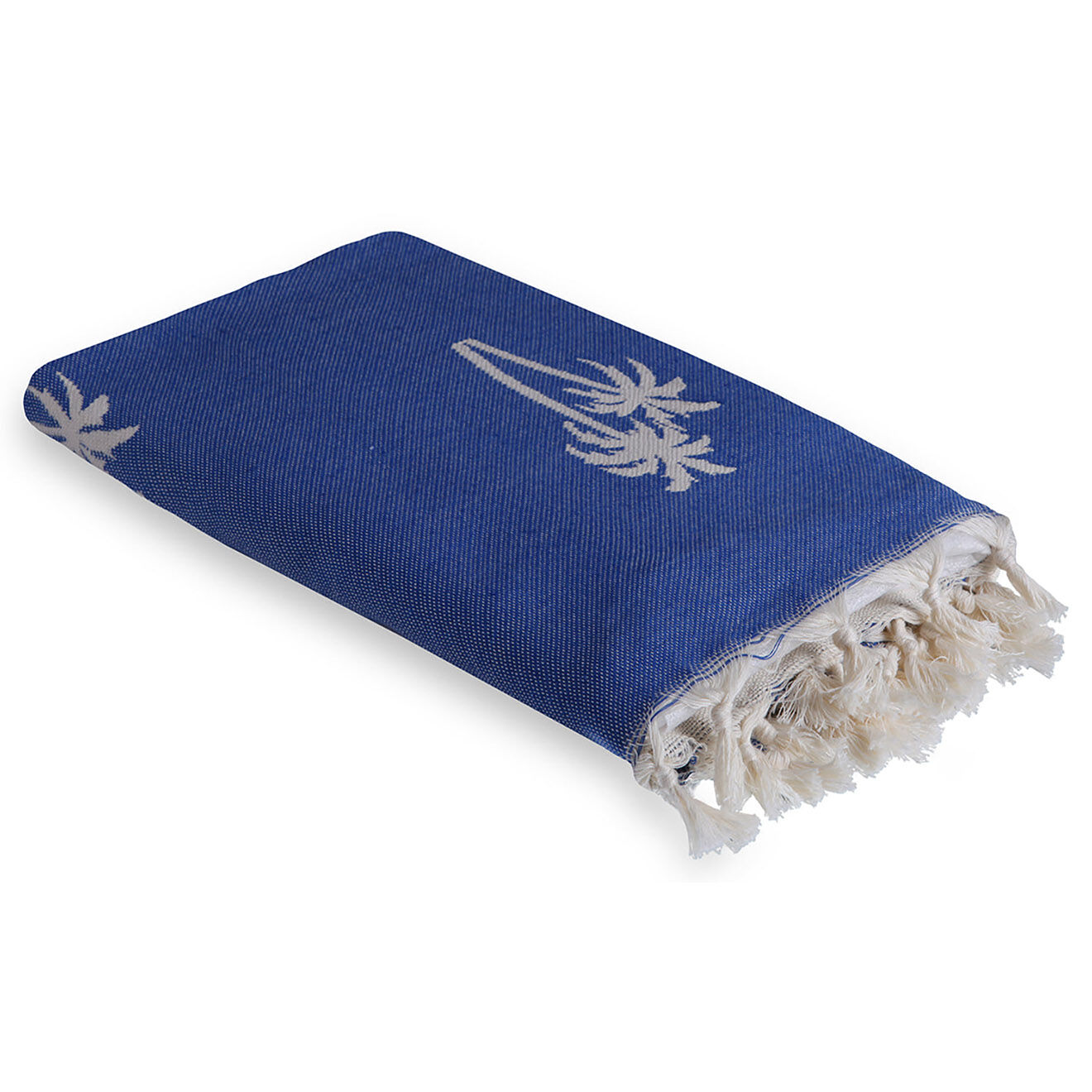Febronie Fouta reversible Palmier bleu - 100x200 cm