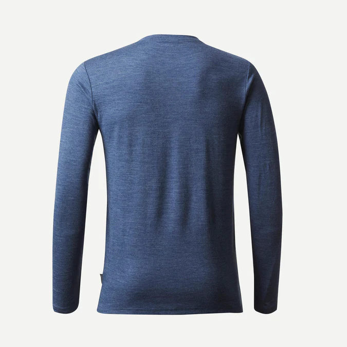 Decathlon Forclaz - Camisa de manga comprida Forclaz Travel masculina em lã merino 500