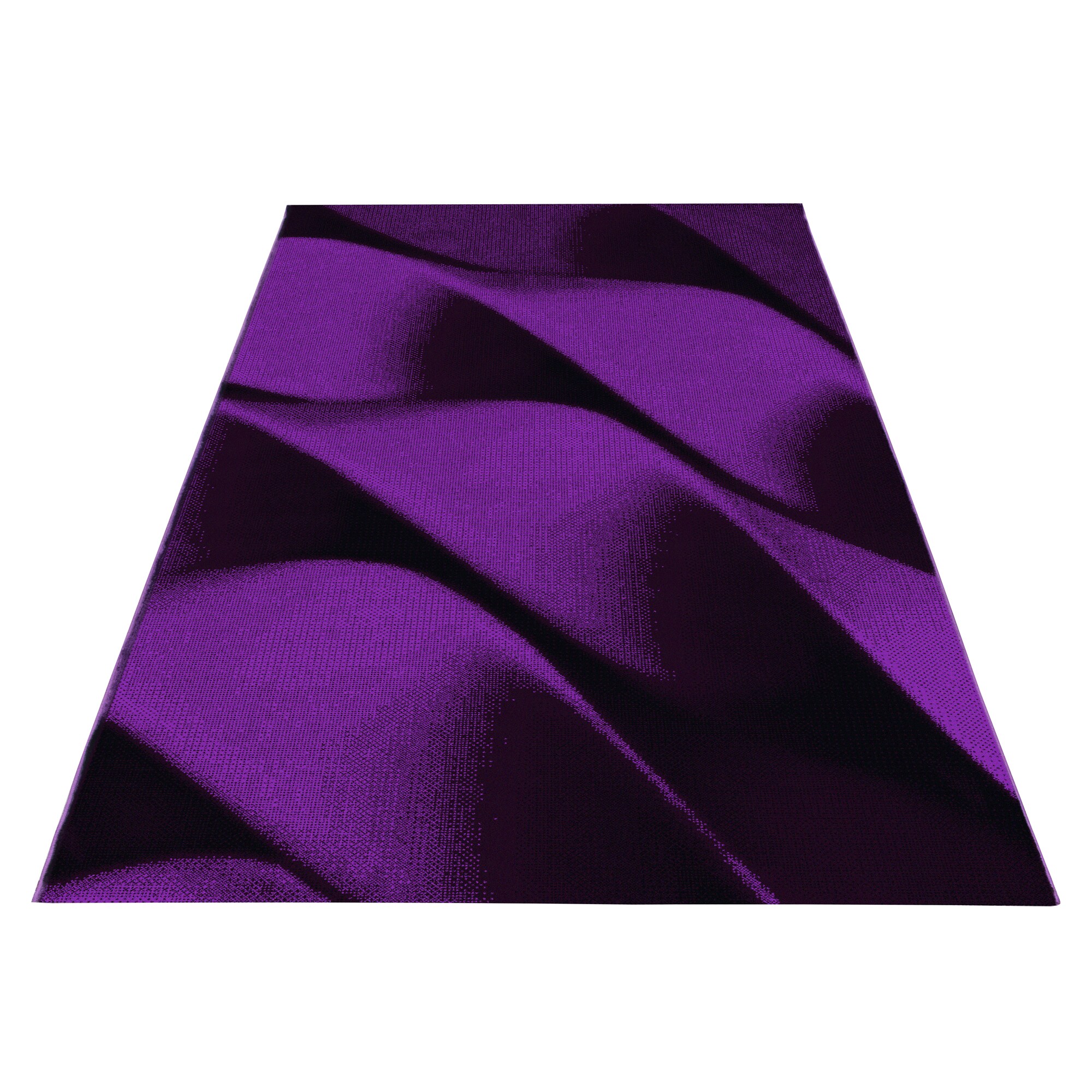 Wunderschöne Teppich modern Designer Wohnzimmer Kariert Muster Lila, Schwarz