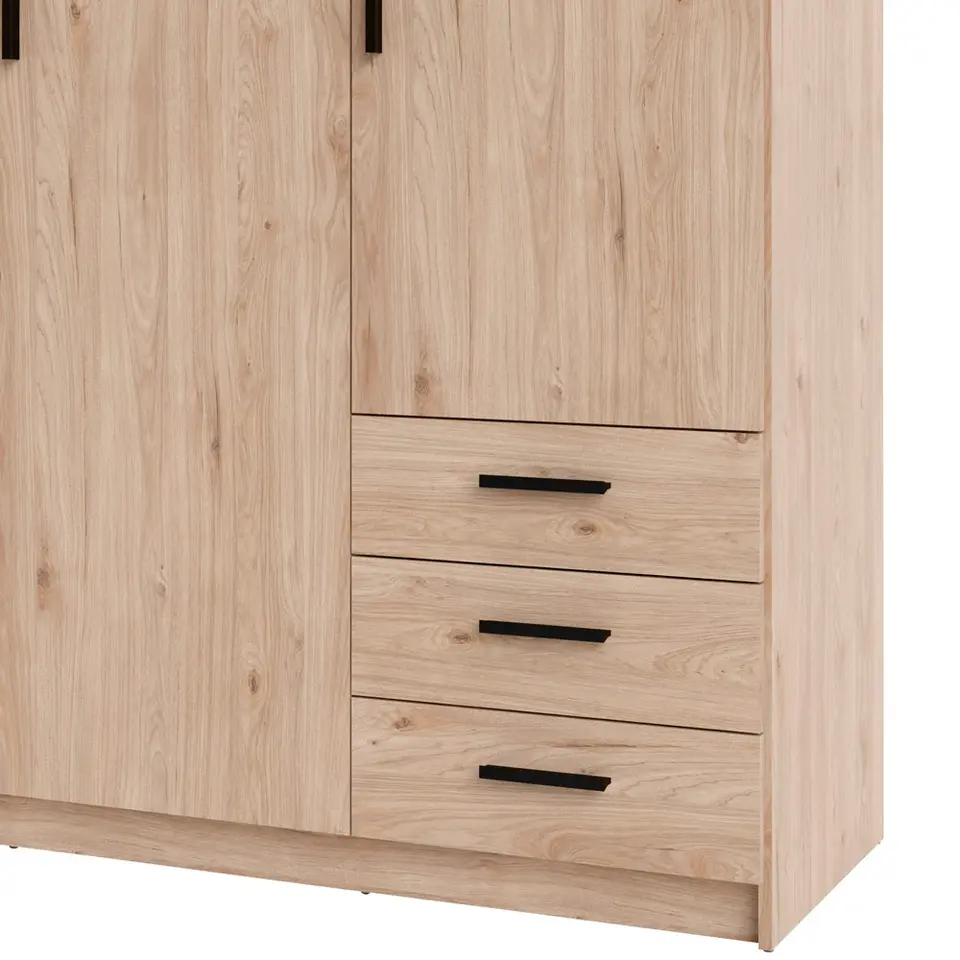 Kledingkast Sprint 3-deurs - eikenkleur - 200x147x50 cm